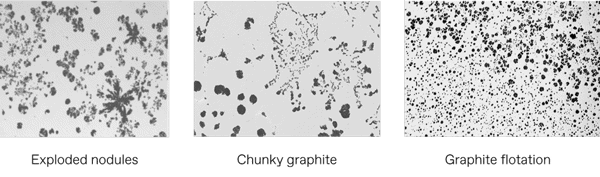 Observation in microscope of graphite